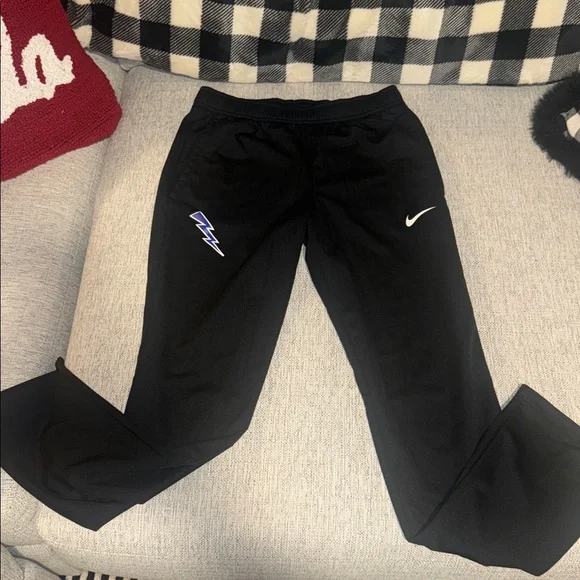 Black Jogger Pants with Blue Lightning Bolt - Picture 3 of 4